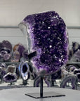 Top Grade Amethyst Cluster on Metal Stand – Stunning Crystal Piece for Office Decor - MWS2704