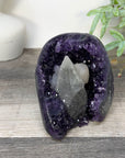 Collection Grade Natural Amethyst Geode with Calcite Point - CBP1411