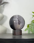 Quartz & Agate Sphere Geode with Crystal Formation - SPH0207