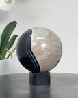 Dyed Quartz & Banded Agate Sphere Geode - SPH0146