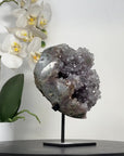 Natural Quartz Crystal on Metal Stand – Elegant Clear Crystal Statement Décor Piece - MWS2411