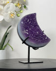 Amethyst Moon Carving on Metal Stand - MWS2574