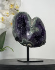 Top Quality Natural Amethyst Geode Specimen with Green Jasper Shell - MWS2823