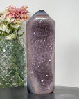Outstanding Natural Blue Banded Agate & Ametnyst Stone Tower  - STP0172