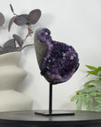 Natural Amethyst Crystal Cluster on Stand - MWS3210