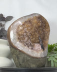 Natural Uruguayan Amethyst Cathedran Cave with tunning Green Jasper Shell - CBP1406