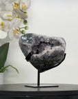 Natural Agate Stone Geode on Stand