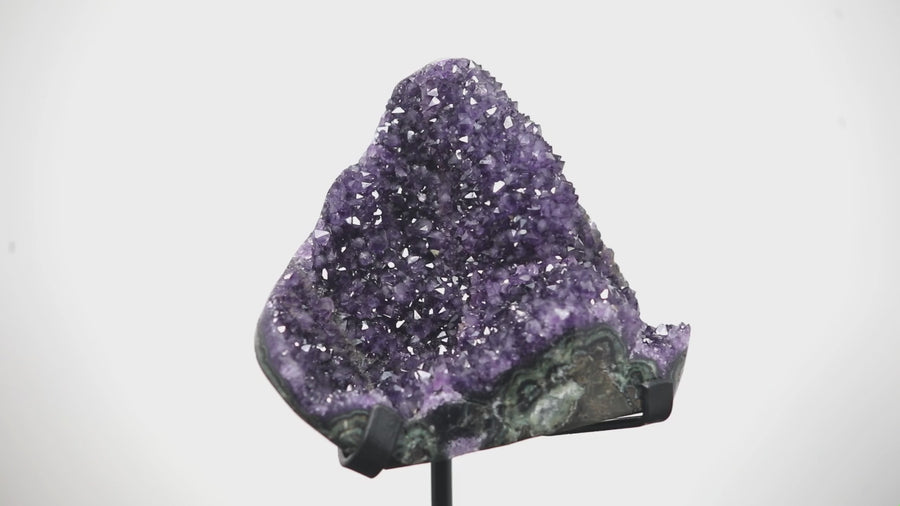 Outstaning Natural Uruguayan Amethyst Stone, Metal Stand Included - MWS0074