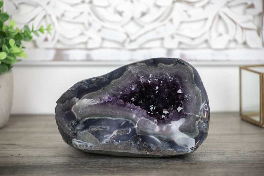 Amethyst & Agate Stone Geode - AMGE0096