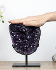 Stunning Deep Purple Amethyst Cluster, Metal Stand Included - AWS1222