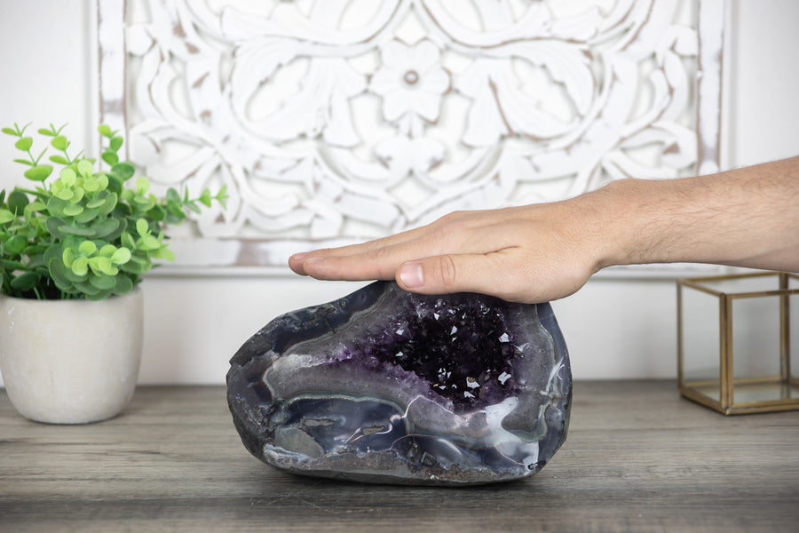 Amethyst & Agate Stone Geode - AMGE0096