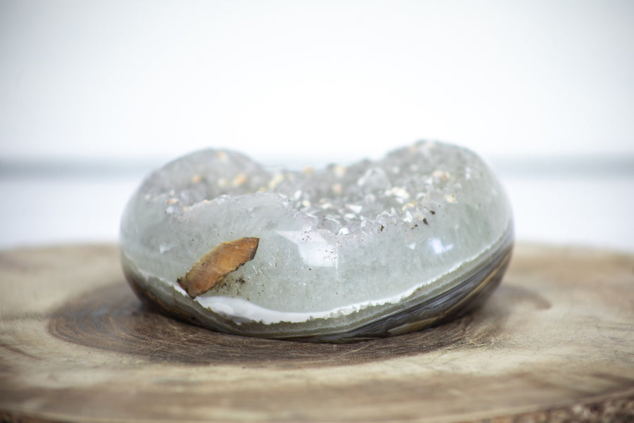 Beautiful Quartz & Agate Stone Heart - HQZ0002