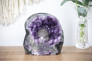 Amethyst Geode with Beautiful Calcite Crystal Specimen - MSP0178 - Southern Minerals 