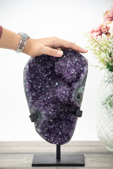XXL Amethyst Specimen with Jasper Shell and Salactite Formations - AWS1435