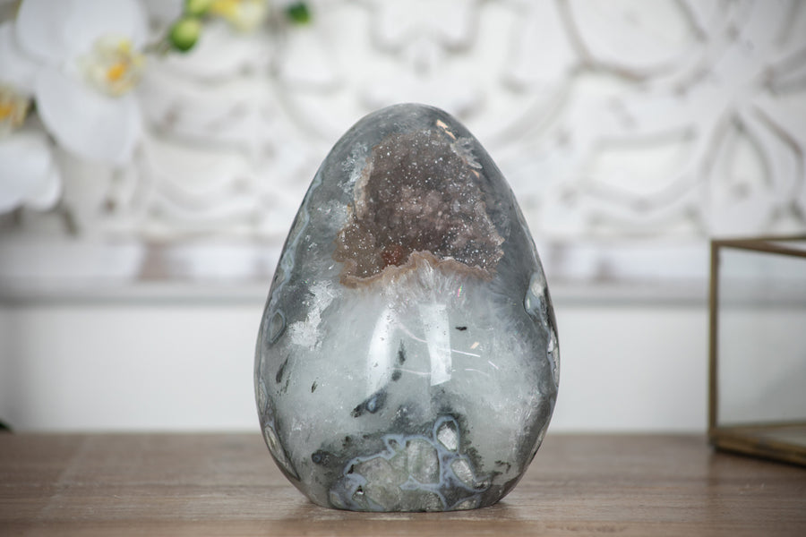 Beautiful Quartz Druzy Stone Egg - STE0038