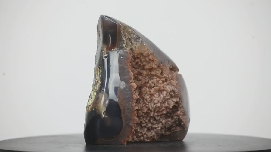 Outstaning Large Natural Druzy Crystal Flame Geode - FST0033