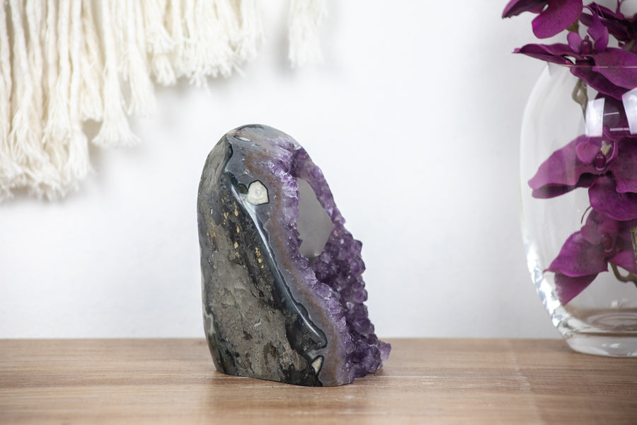 Amethyst Geode with Calcite Crystal - MSP0224 - Southern Minerals 