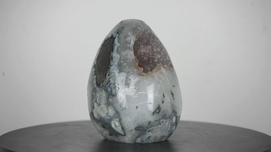 Beautiful Quartz Druzy Stone Egg - STE0038