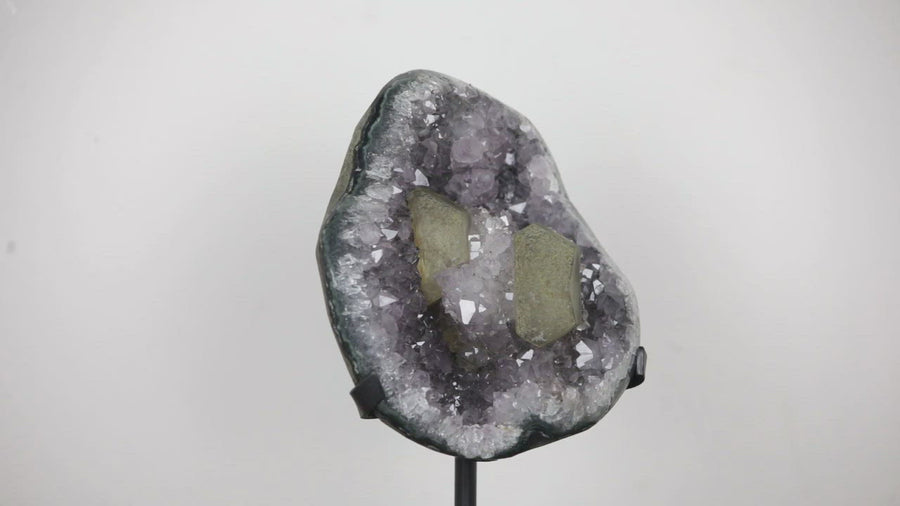 Quartz Geode with Rare Calcite Crystal Formation - AWS0791