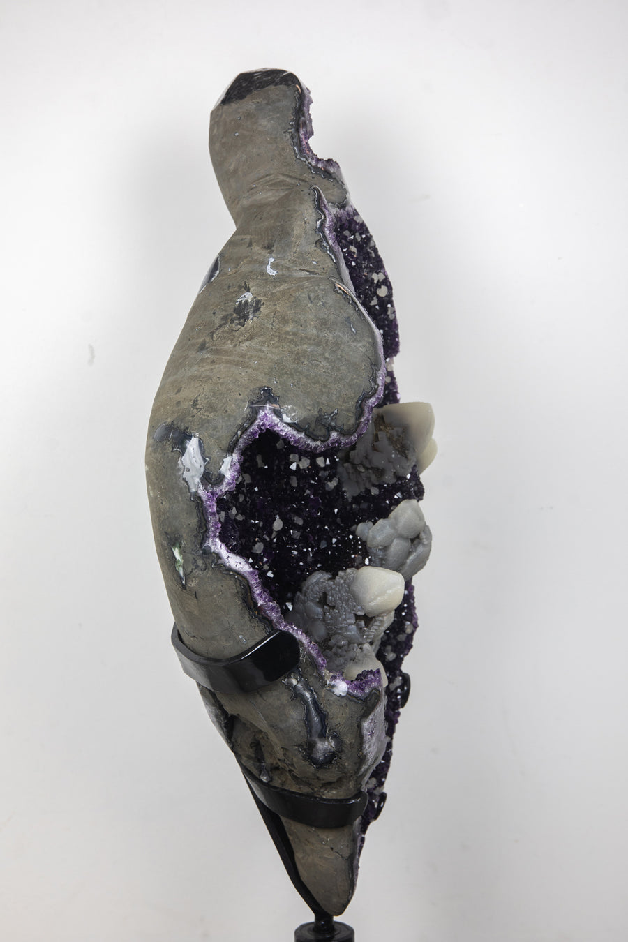 Unique Collection Grade Natural Amethyst with Rare Calcite Formation - AWS0958
