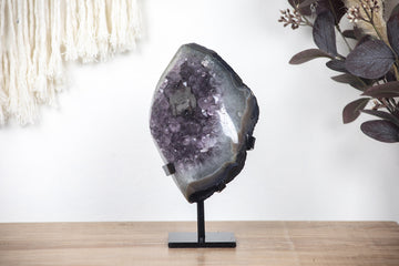 Natural Amethyst Stone with Calcite Formation - AWS0288