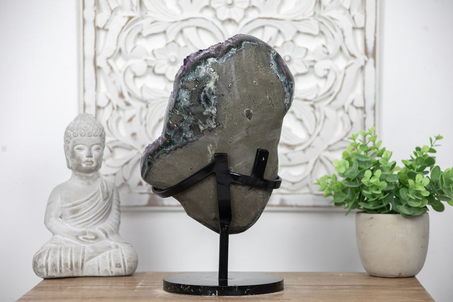 Stunning Large Amethyst Specimen Covered with Cubic Calcite Crystals - AWS1061