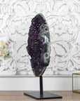 Beautiful Amethyst Stone with Green Jasper Shell, Ready to Display - AWS0889