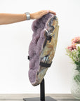 XXL Natura Lavander Amethyst Cluster with Stunning Agate Shell - AWS1444