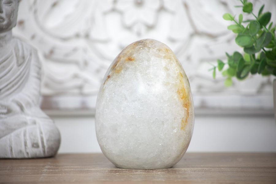Beautiful Natural Quartz Stone Egg Carving - STE0063