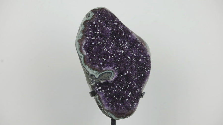 Beautiful Amethyst Stone with Green Jasper Shell, Ready to Display - AWS0889