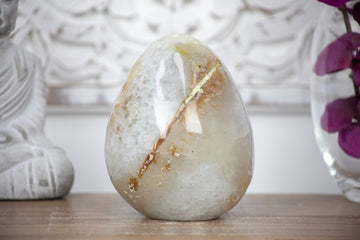 Natural Quartz Stone Egg Shaped Carving - STE0079