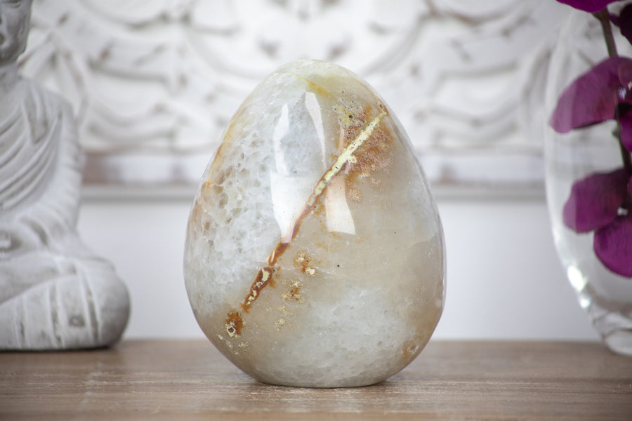 Natural Quartz Stone Egg Shaped Carving - STE0079