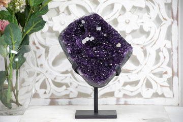AAA Grade Amethyst & Green Jasper Crystal, Stand Included - AWS1305