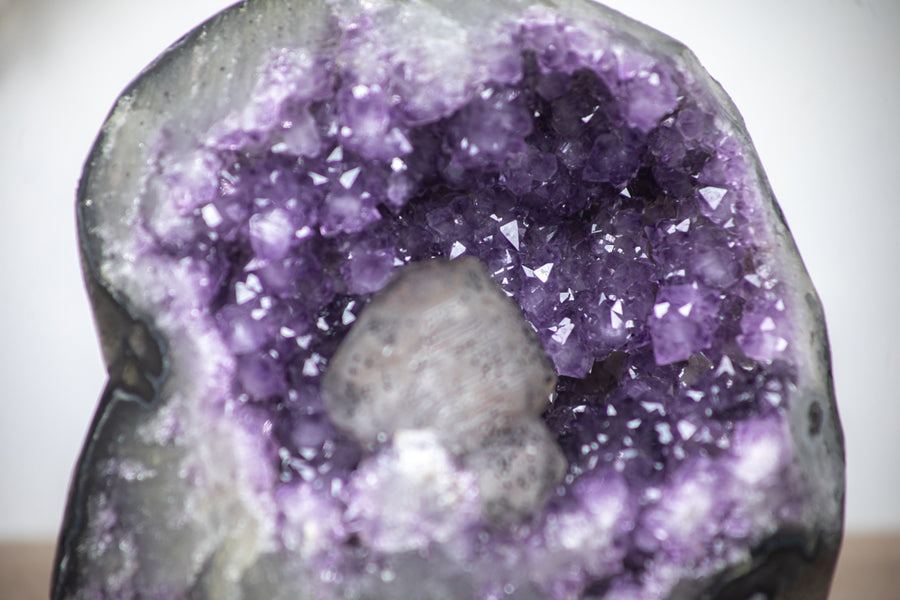 Amethyst Geode with Beautiful Calcite Crystal Specimen - MSP0178 - Southern Minerals 