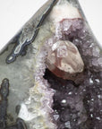 Huge Amethyst Stone Flame Carving with Calcite Crystal - FST0036