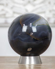Stunning Banded Agate & Quartz Druzy Sphere Geode - SPH0033