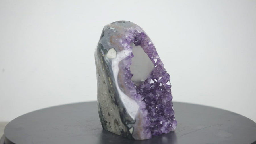 Amethyst Geode with Calcite Crystal - MSP0224