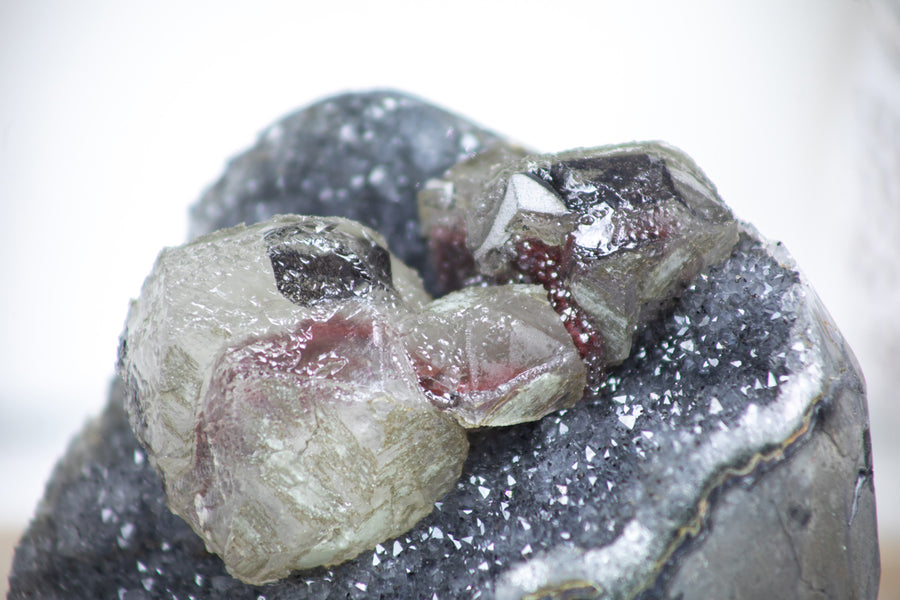 Stinning Calcite Crystal Formation with Red and Black Hematite - MSP0095 - Southern Minerals 
