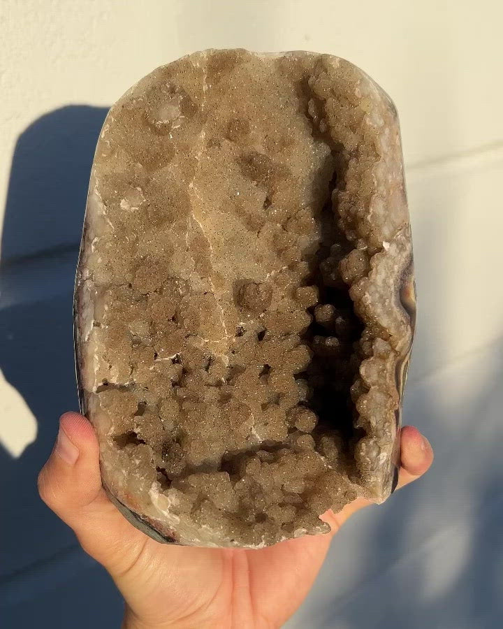 Beautiful Yellow Galaxy Quartz Geode - GQTZ0013