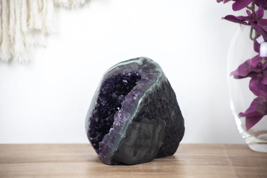 Deep Purple Amethyst & Green Jasper Natural Geode - CBP0429 - Southern Minerals 