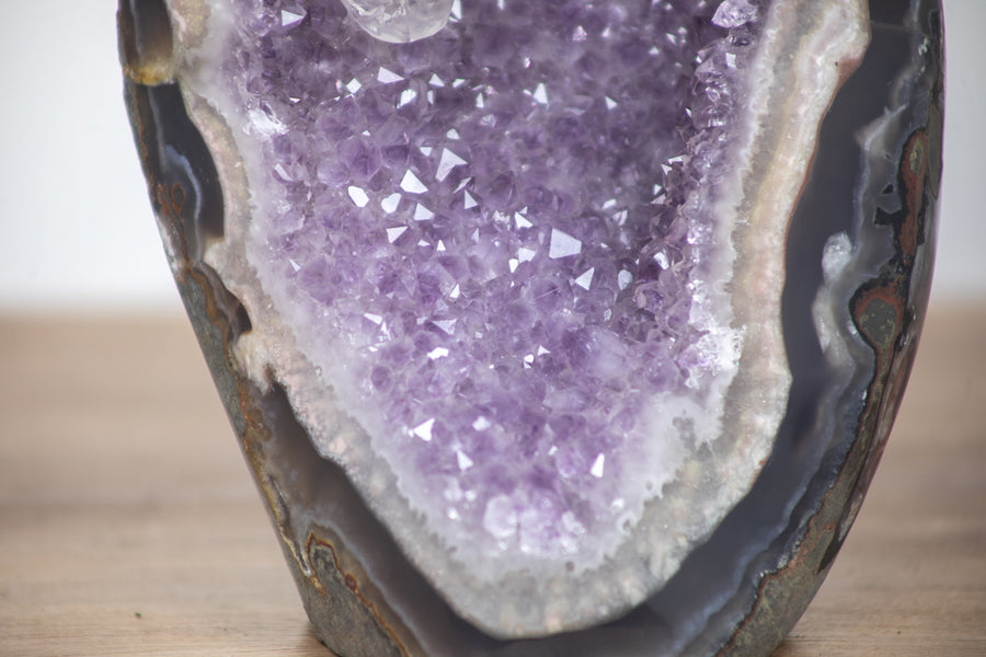 Unique Amethyst Geode, Calcite Crystal, Agate & Jasper Shell - CBP0412 - Southern Minerals 