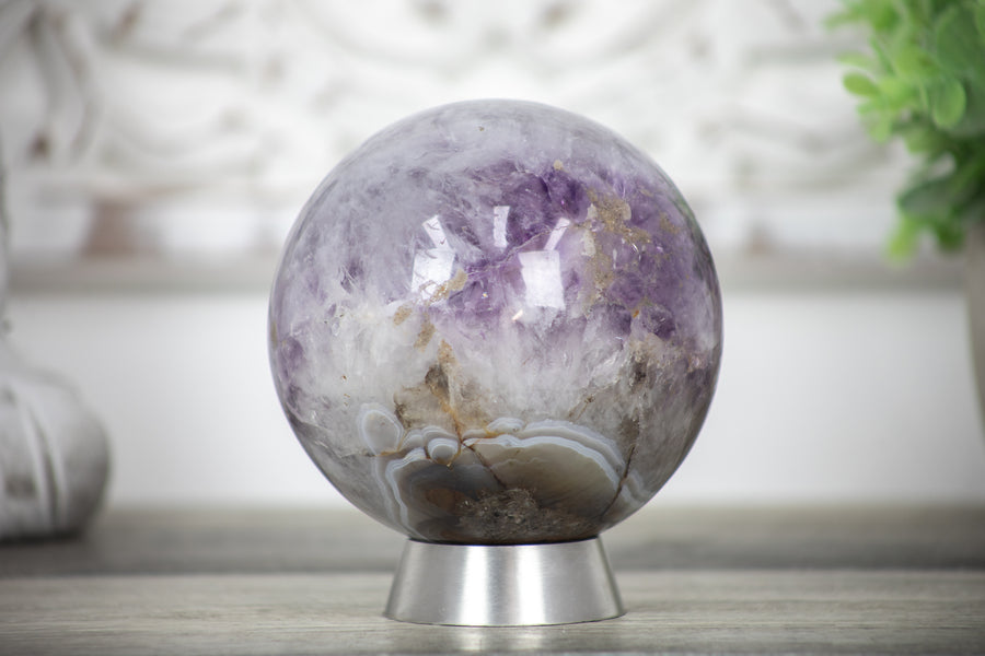 Natural Amethyst Stone Sphere GEode - SPH0108