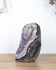 Unique Amethyst Geode, Calcite Crystal, Agate & Jasper Shell - CBP0412 - Southern Minerals 