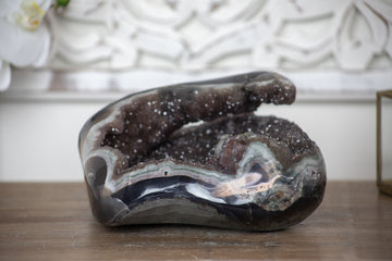 Rainbow Amethyst, Agate & Jasper Geode with Rare Calcite - AMGE0099