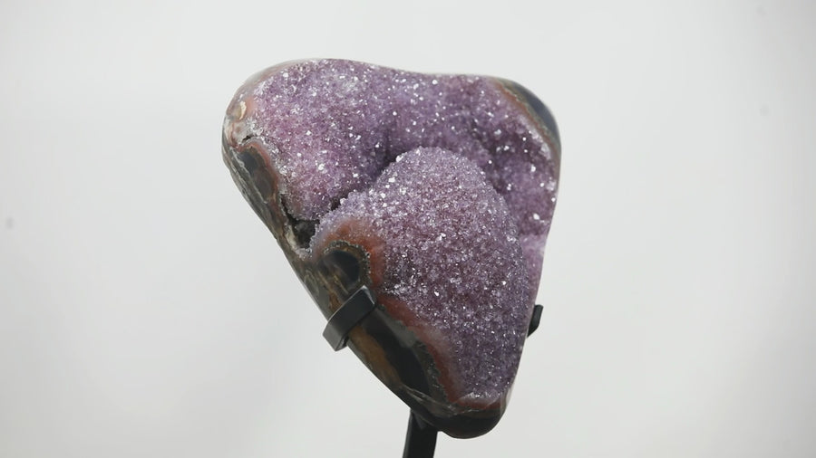 Stuning Natural Amethyst Cluster with Agate Shell - AWS1353