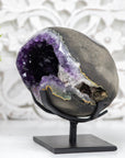 A grade Large Natural Amethyst Stone Geode with Calcite Crystal - AWS1292